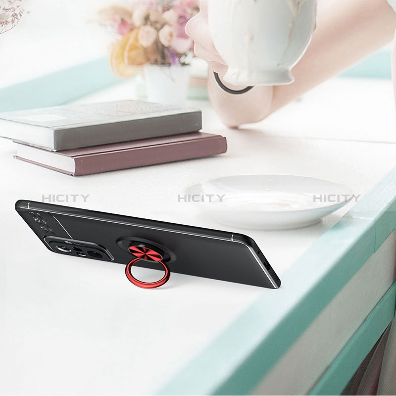 Coque Ultra Fine Silicone Souple Housse Etui avec Support Bague Anneau Aimante Magnetique SD1 pour Xiaomi Redmi Note 10 Pro Max Plus