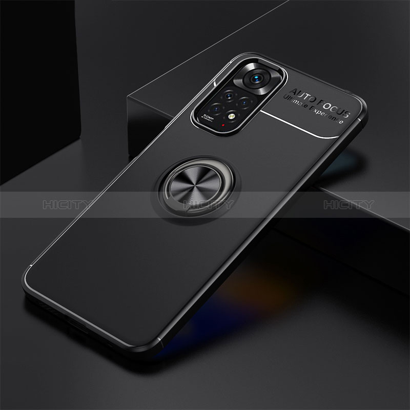 Coque Ultra Fine Silicone Souple Housse Etui avec Support Bague Anneau Aimante Magnetique SD1 pour Xiaomi Redmi Note 11 4G (2022) Noir Plus