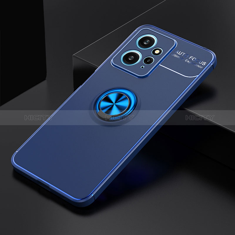 Coque Ultra Fine Silicone Souple Housse Etui avec Support Bague Anneau Aimante Magnetique SD1 pour Xiaomi Redmi Note 12 4G Bleu Plus