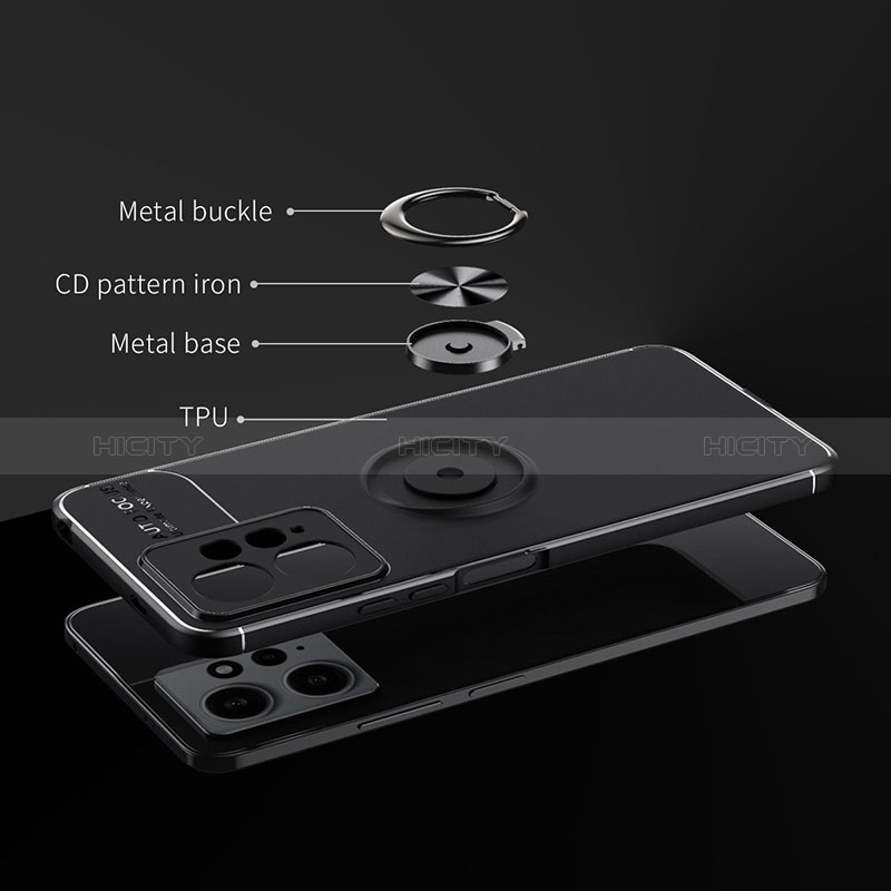 Coque Ultra Fine Silicone Souple Housse Etui avec Support Bague Anneau Aimante Magnetique SD1 pour Xiaomi Redmi Note 12 4G Plus