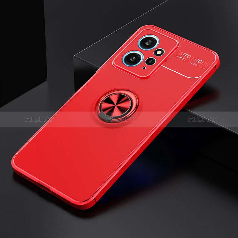 Coque Ultra Fine Silicone Souple Housse Etui avec Support Bague Anneau Aimante Magnetique SD1 pour Xiaomi Redmi Note 12 4G Rouge Plus