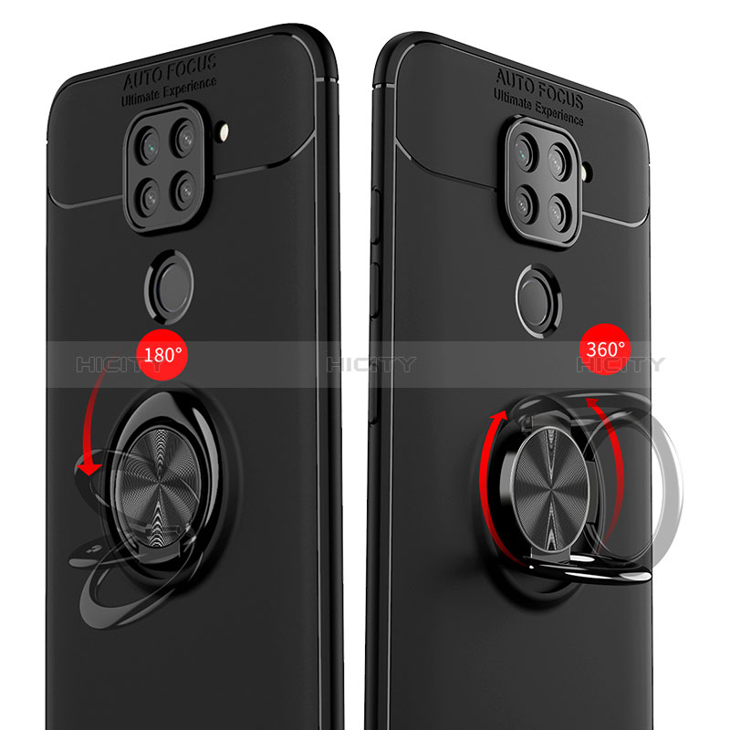 Coque Ultra Fine Silicone Souple Housse Etui avec Support Bague Anneau Aimante Magnetique SD1 pour Xiaomi Redmi Note 9 Plus