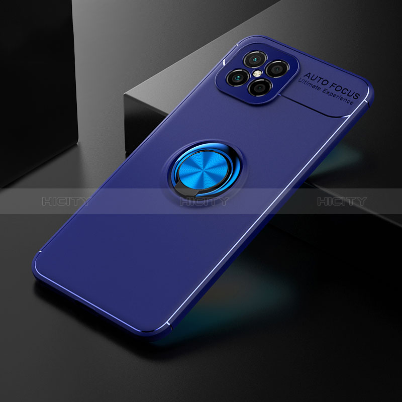 Coque Ultra Fine Silicone Souple Housse Etui avec Support Bague Anneau Aimante Magnetique SD2 pour Huawei Nova 8 SE 4G Bleu Plus