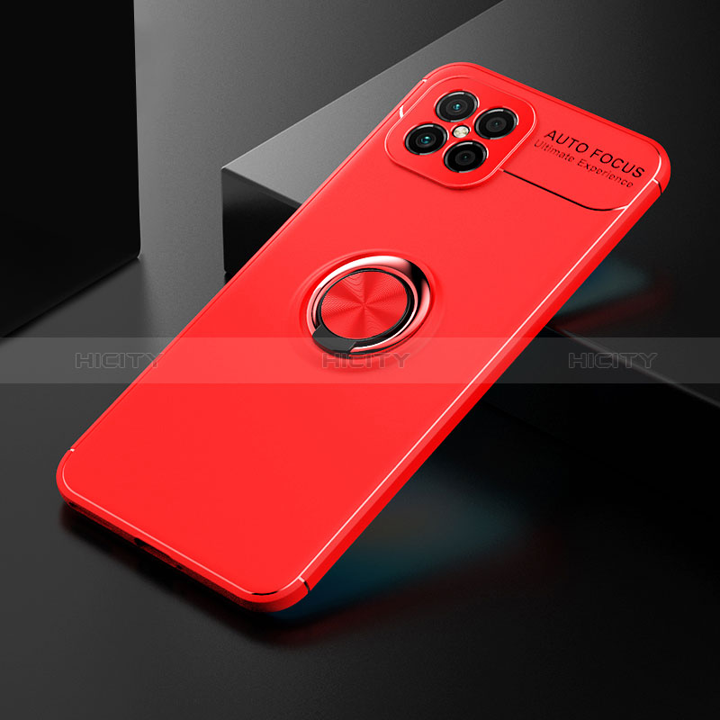 Coque Ultra Fine Silicone Souple Housse Etui avec Support Bague Anneau Aimante Magnetique SD2 pour Huawei Nova 8 SE 4G Rouge Plus