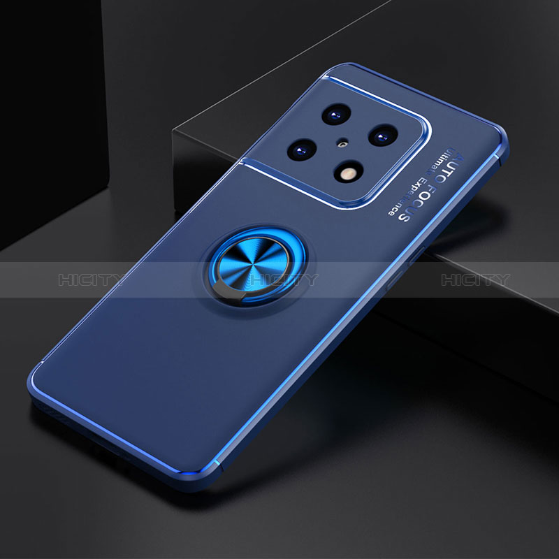 Coque Ultra Fine Silicone Souple Housse Etui avec Support Bague Anneau Aimante Magnetique SD2 pour OnePlus 10 Pro 5G Bleu Plus