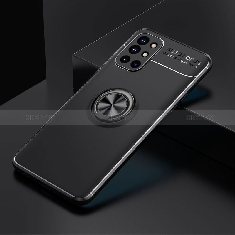 Coque Ultra Fine Silicone Souple Housse Etui avec Support Bague Anneau Aimante Magnetique SD2 pour OnePlus 9R 5G Noir Plus