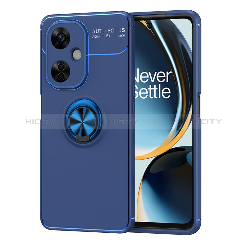 Coque Ultra Fine Silicone Souple Housse Etui avec Support Bague Anneau Aimante Magnetique SD2 pour OnePlus Nord N30 5G Bleu Plus