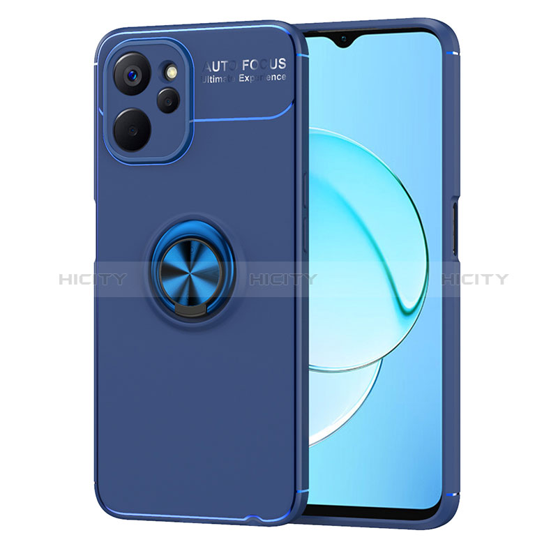 Coque Ultra Fine Silicone Souple Housse Etui avec Support Bague Anneau Aimante Magnetique SD2 pour Realme 10 5G Bleu Plus