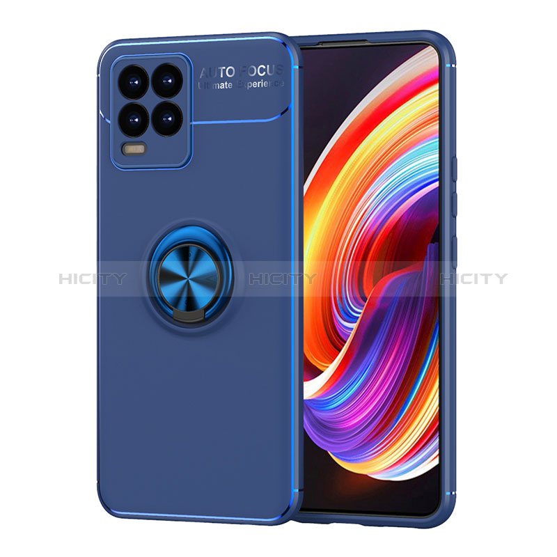 Coque Ultra Fine Silicone Souple Housse Etui avec Support Bague Anneau Aimante Magnetique SD2 pour Realme 8 Pro Plus