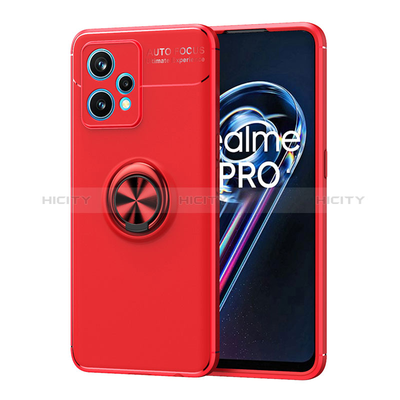 Coque Ultra Fine Silicone Souple Housse Etui avec Support Bague Anneau Aimante Magnetique SD2 pour Realme 9 5G Rouge Plus