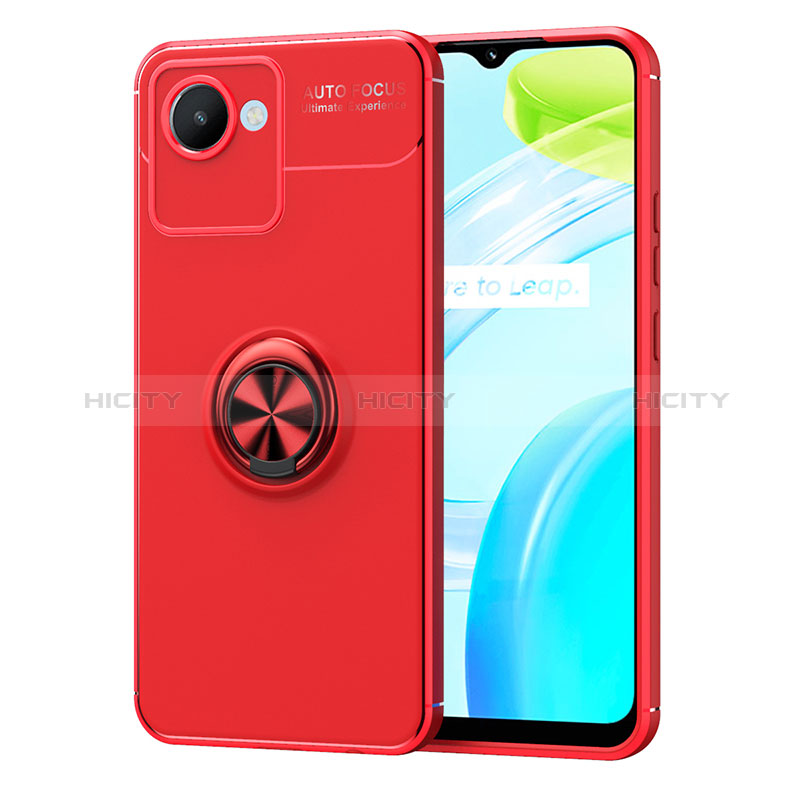 Coque Ultra Fine Silicone Souple Housse Etui avec Support Bague Anneau Aimante Magnetique SD2 pour Realme C30 Plus