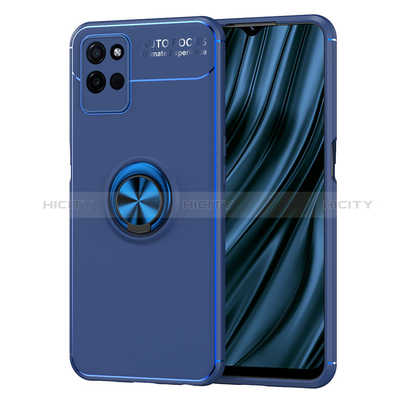 Coque Ultra Fine Silicone Souple Housse Etui avec Support Bague Anneau Aimante Magnetique SD2 pour Realme V11 5G Bleu Plus