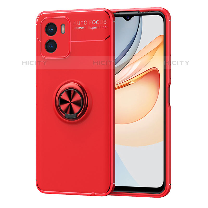 Coque Ultra Fine Silicone Souple Housse Etui avec Support Bague Anneau Aimante Magnetique SD2 pour Vivo iQOO U5x Rouge Plus