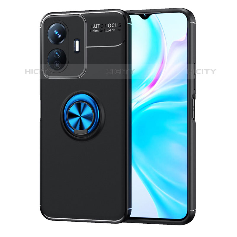 Coque Ultra Fine Silicone Souple Housse Etui avec Support Bague Anneau Aimante Magnetique SD2 pour Vivo iQOO Z6 Lite 5G Plus