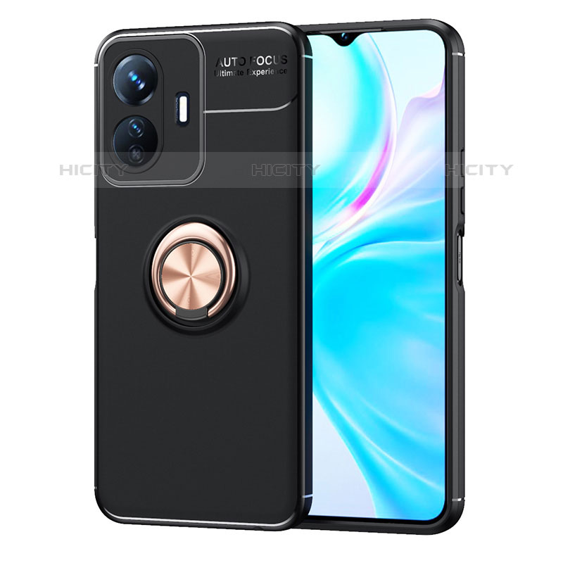 Coque Ultra Fine Silicone Souple Housse Etui avec Support Bague Anneau Aimante Magnetique SD2 pour Vivo iQOO Z6 Lite 5G Plus