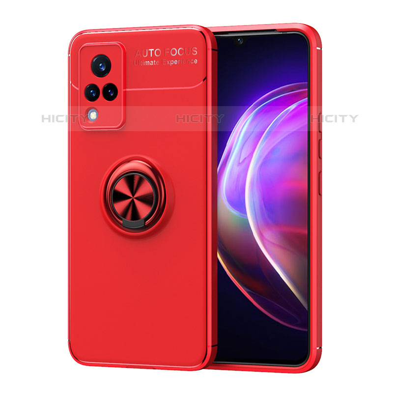 Coque Ultra Fine Silicone Souple Housse Etui avec Support Bague Anneau Aimante Magnetique SD2 pour Vivo V21s 5G Plus