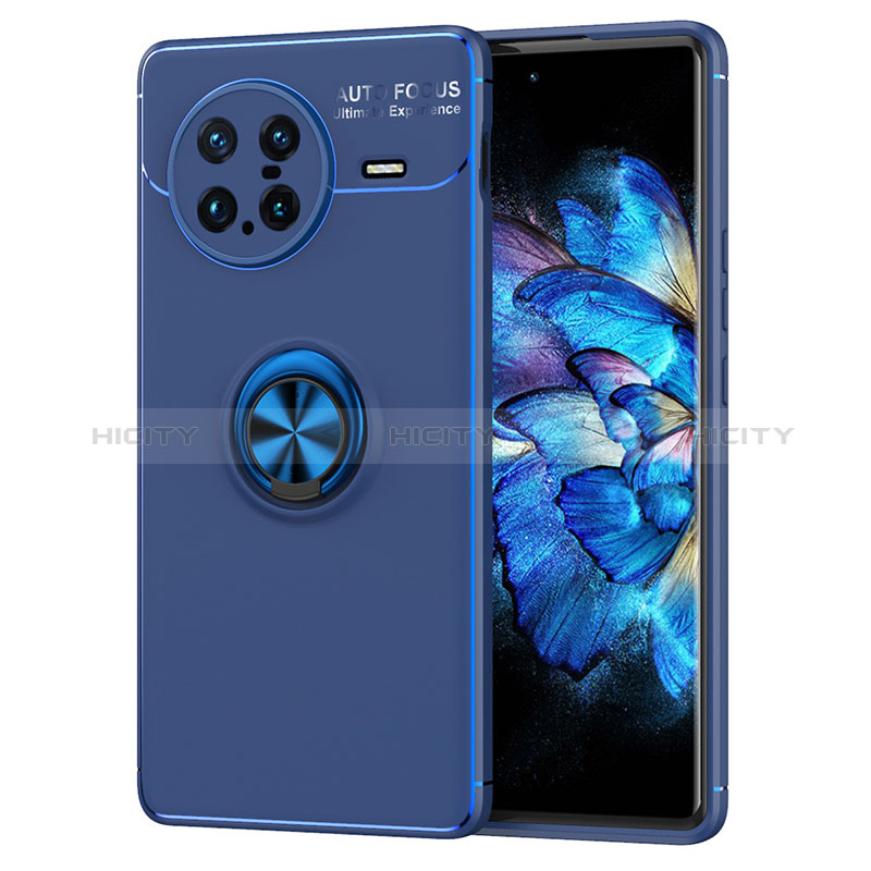 Coque Ultra Fine Silicone Souple Housse Etui avec Support Bague Anneau Aimante Magnetique SD2 pour Vivo X Note Bleu Plus