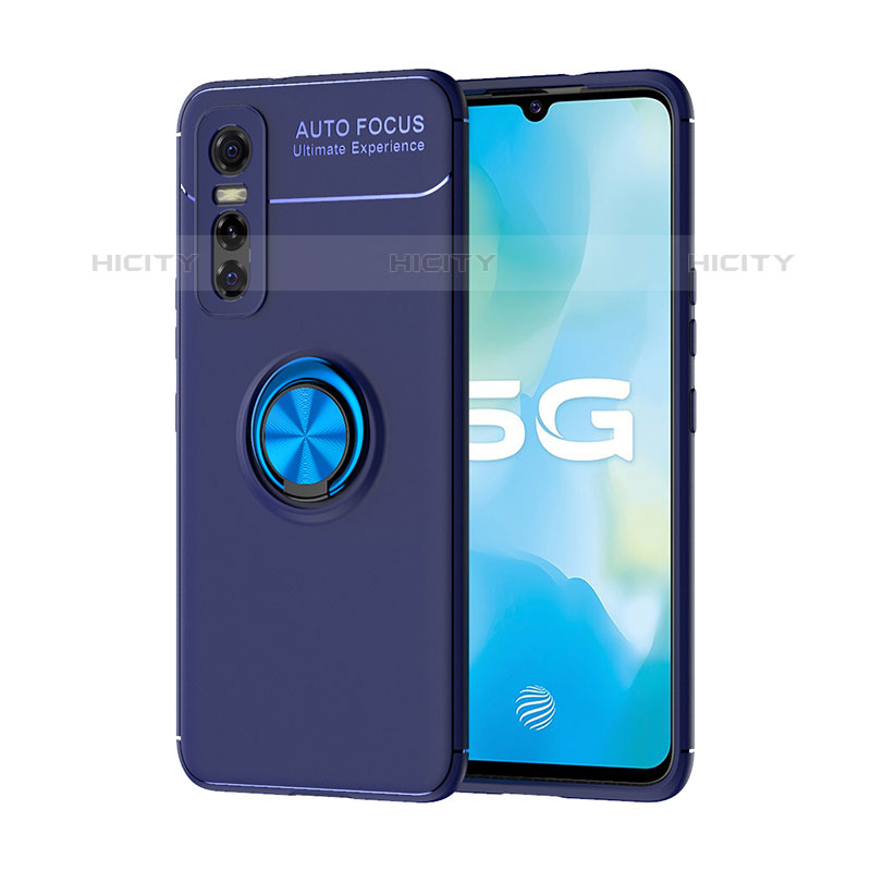 Coque Ultra Fine Silicone Souple Housse Etui avec Support Bague Anneau Aimante Magnetique SD2 pour Vivo Y73s 5G Plus