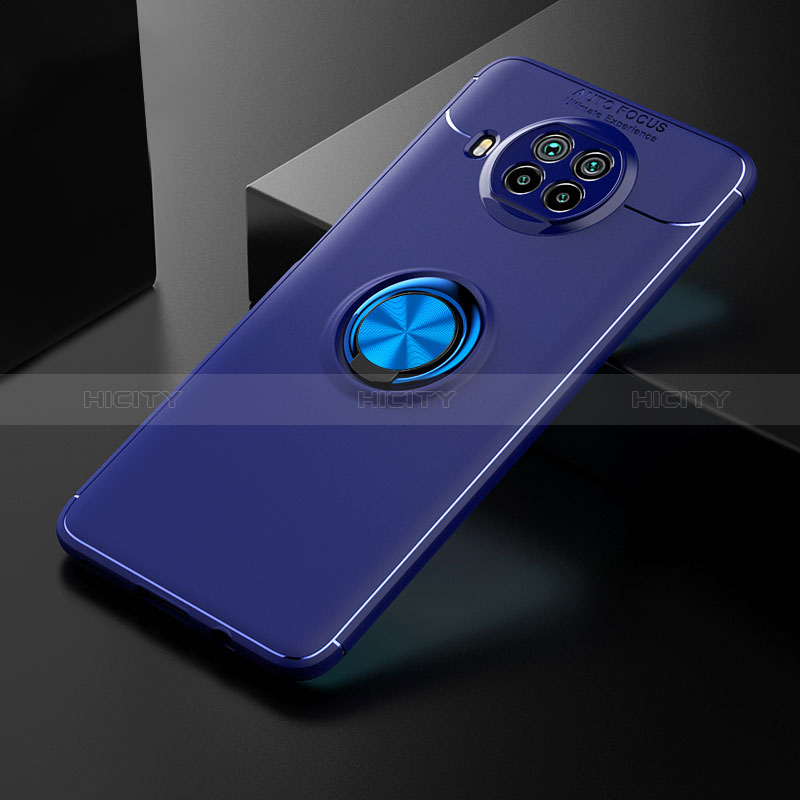 Coque Ultra Fine Silicone Souple Housse Etui avec Support Bague Anneau Aimante Magnetique SD2 pour Xiaomi Mi 10i 5G Bleu Plus