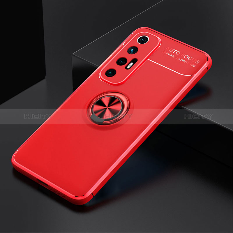 Coque Ultra Fine Silicone Souple Housse Etui avec Support Bague Anneau Aimante Magnetique SD2 pour Xiaomi Mi 10S 5G Rouge Plus