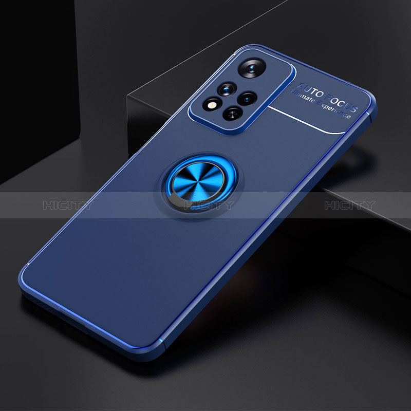 Coque Ultra Fine Silicone Souple Housse Etui avec Support Bague Anneau Aimante Magnetique SD2 pour Xiaomi Mi 11i 5G (2022) Bleu Plus