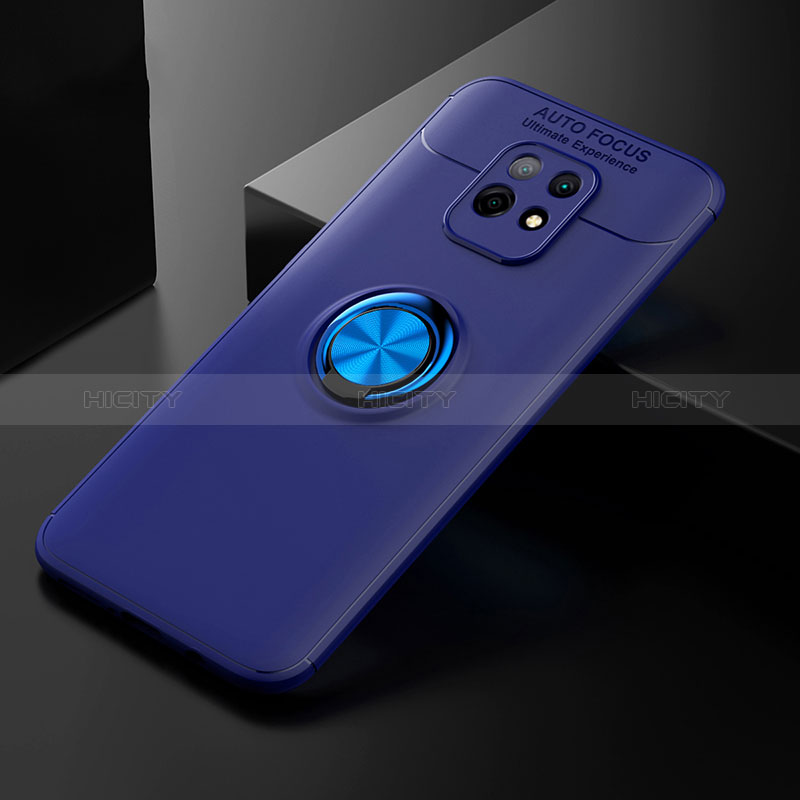 Coque Ultra Fine Silicone Souple Housse Etui avec Support Bague Anneau Aimante Magnetique SD2 pour Xiaomi Redmi 10X 5G Bleu Plus