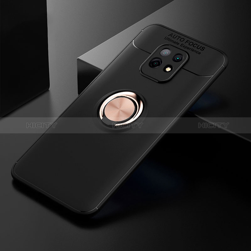 Coque Ultra Fine Silicone Souple Housse Etui avec Support Bague Anneau Aimante Magnetique SD2 pour Xiaomi Redmi 10X Pro 5G Or et Noir Plus