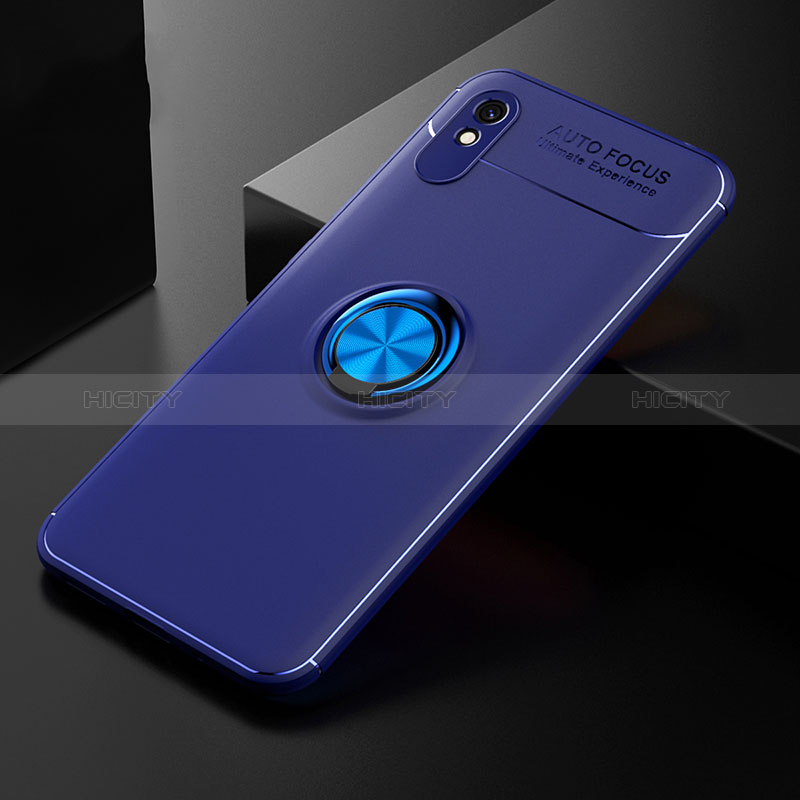 Coque Ultra Fine Silicone Souple Housse Etui avec Support Bague Anneau Aimante Magnetique SD2 pour Xiaomi Redmi 9AT Bleu Plus