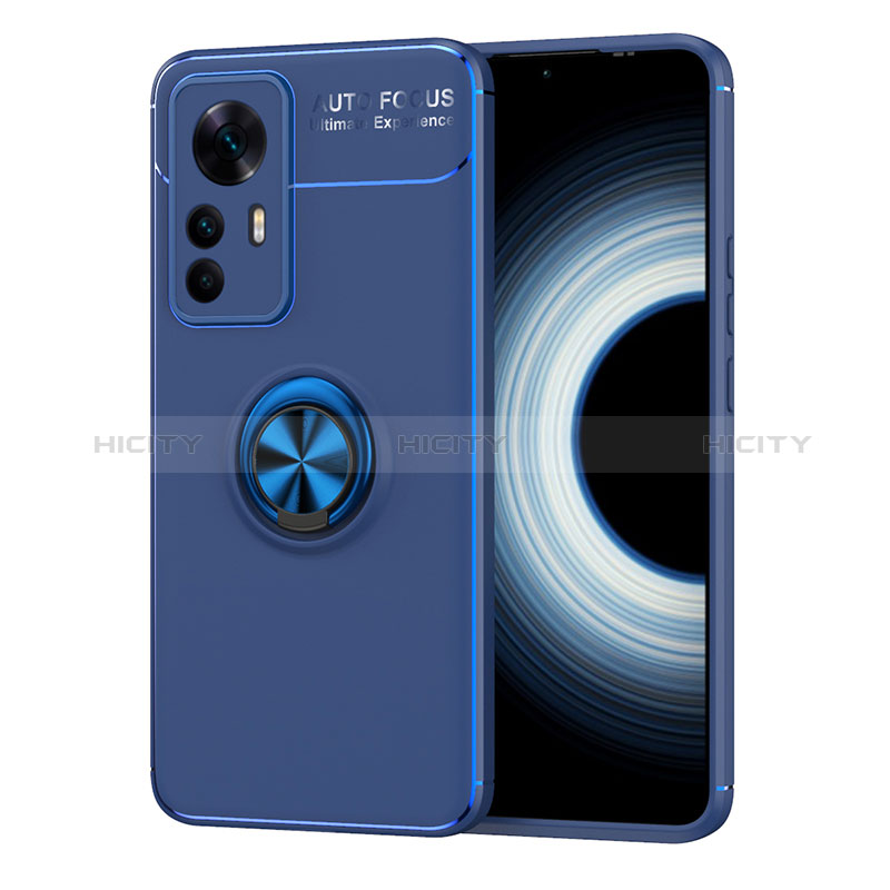 Coque Ultra Fine Silicone Souple Housse Etui avec Support Bague Anneau Aimante Magnetique SD2 pour Xiaomi Redmi K50 Ultra 5G Bleu Plus