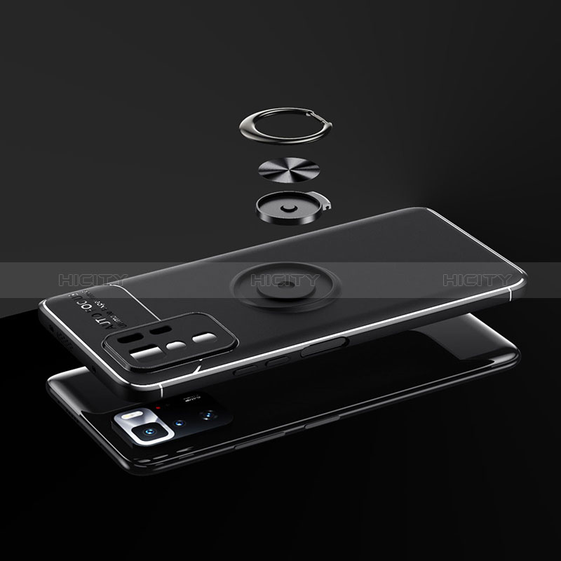 Coque Ultra Fine Silicone Souple Housse Etui avec Support Bague Anneau Aimante Magnetique SD2 pour Xiaomi Redmi Note 10 Pro 5G Plus