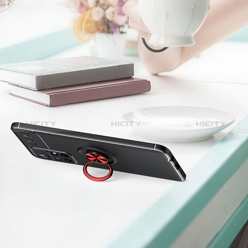 Coque Ultra Fine Silicone Souple Housse Etui avec Support Bague Anneau Aimante Magnetique SD2 pour Xiaomi Redmi Note 11 5G Plus