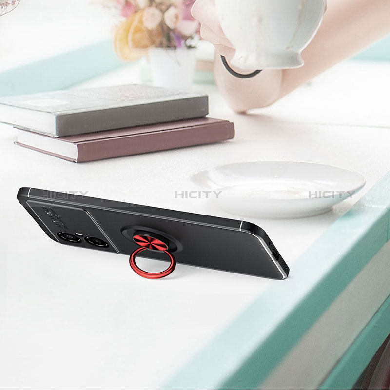 Coque Ultra Fine Silicone Souple Housse Etui avec Support Bague Anneau Aimante Magnetique SD2 pour Xiaomi Redmi Note 11R 5G Plus