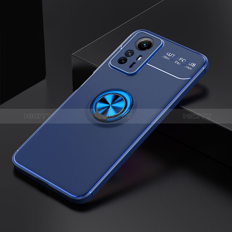 Coque Ultra Fine Silicone Souple Housse Etui avec Support Bague Anneau Aimante Magnetique SD2 pour Xiaomi Redmi Note 12S Bleu Plus