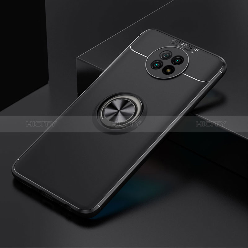 Coque Ultra Fine Silicone Souple Housse Etui avec Support Bague Anneau Aimante Magnetique SD2 pour Xiaomi Redmi Note 9 5G Noir Plus