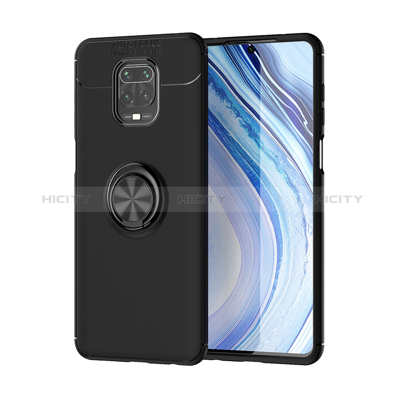 Coque Ultra Fine Silicone Souple Housse Etui avec Support Bague Anneau Aimante Magnetique SD2 pour Xiaomi Redmi Note 9 Pro Max Noir Plus