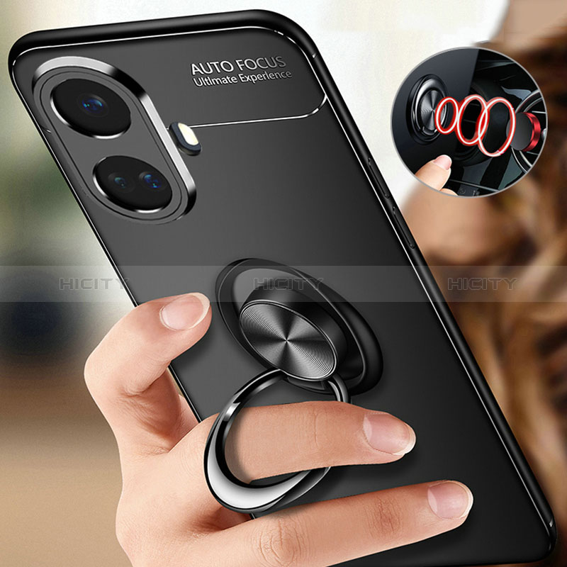 Coque Ultra Fine Silicone Souple Housse Etui avec Support Bague Anneau Aimante Magnetique SD3 pour Realme 10 Pro+ Plus 5G Plus