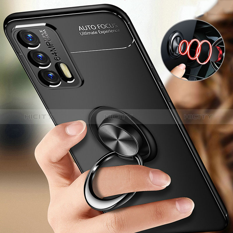 Coque Ultra Fine Silicone Souple Housse Etui avec Support Bague Anneau Aimante Magnetique SD3 pour Realme GT Neo 2T 5G Plus