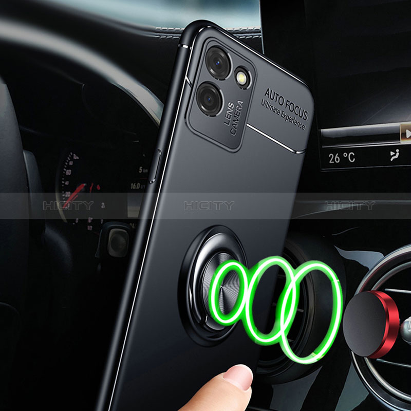 Coque Ultra Fine Silicone Souple Housse Etui avec Support Bague Anneau Aimante Magnetique SD3 pour Realme V11 5G Plus