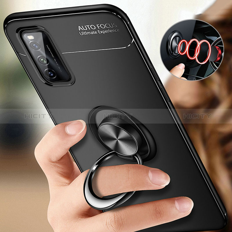 Coque Ultra Fine Silicone Souple Housse Etui avec Support Bague Anneau Aimante Magnetique SD3 pour Vivo iQOO Neo5 5G Plus