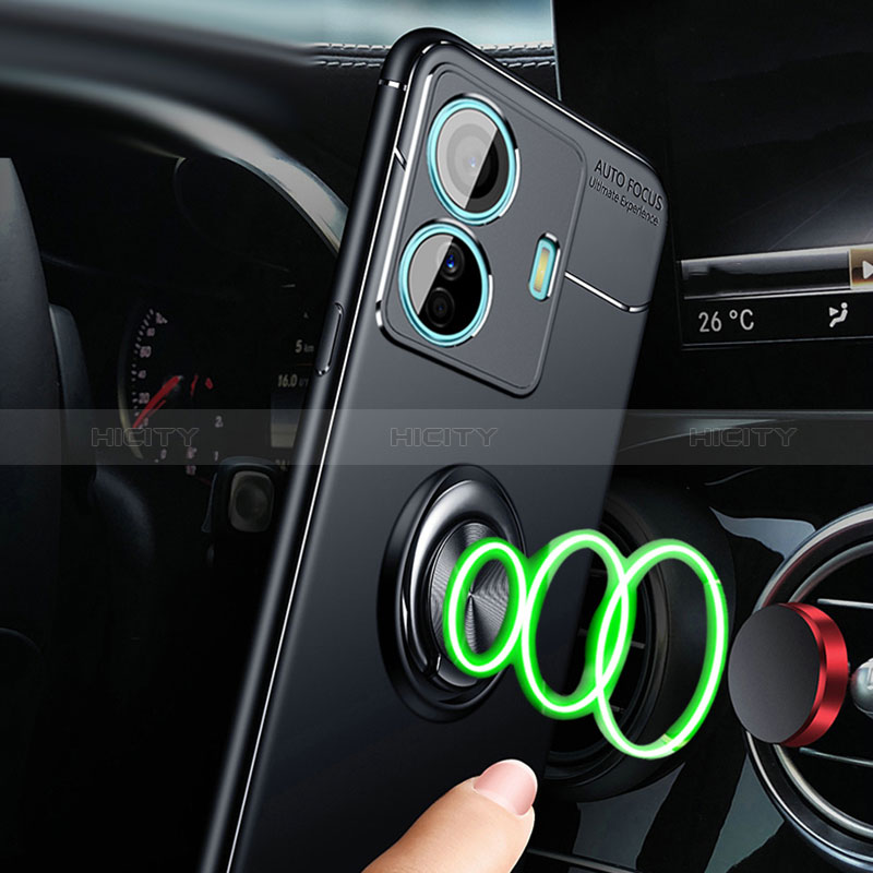 Coque Ultra Fine Silicone Souple Housse Etui avec Support Bague Anneau Aimante Magnetique SD3 pour Vivo T1 5G Plus