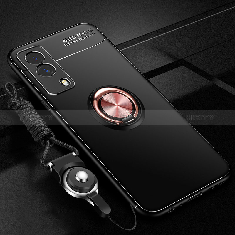 Coque Ultra Fine Silicone Souple Housse Etui avec Support Bague Anneau Aimante Magnetique SD3 pour Vivo T1x 5G Plus