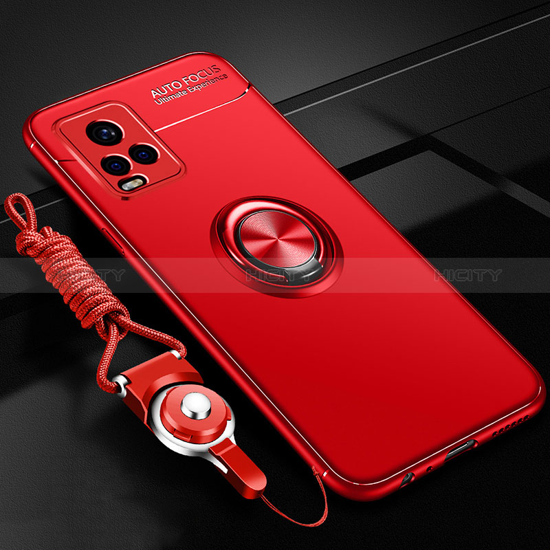 Coque Ultra Fine Silicone Souple Housse Etui avec Support Bague Anneau Aimante Magnetique SD3 pour Vivo V21 5G Plus