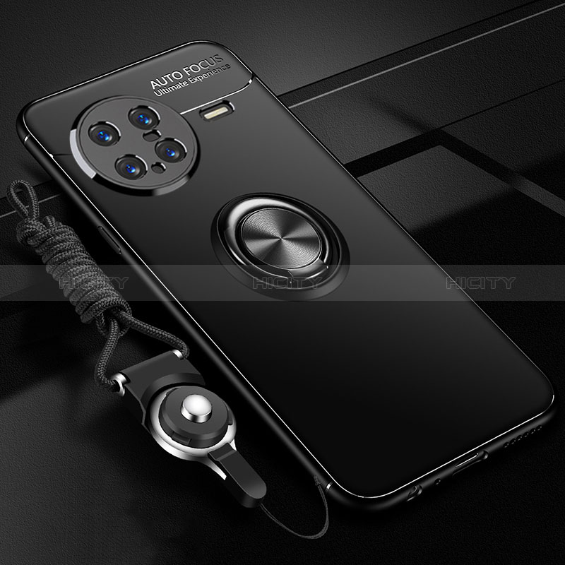 Coque Ultra Fine Silicone Souple Housse Etui avec Support Bague Anneau Aimante Magnetique SD3 pour Vivo X Note Noir Plus