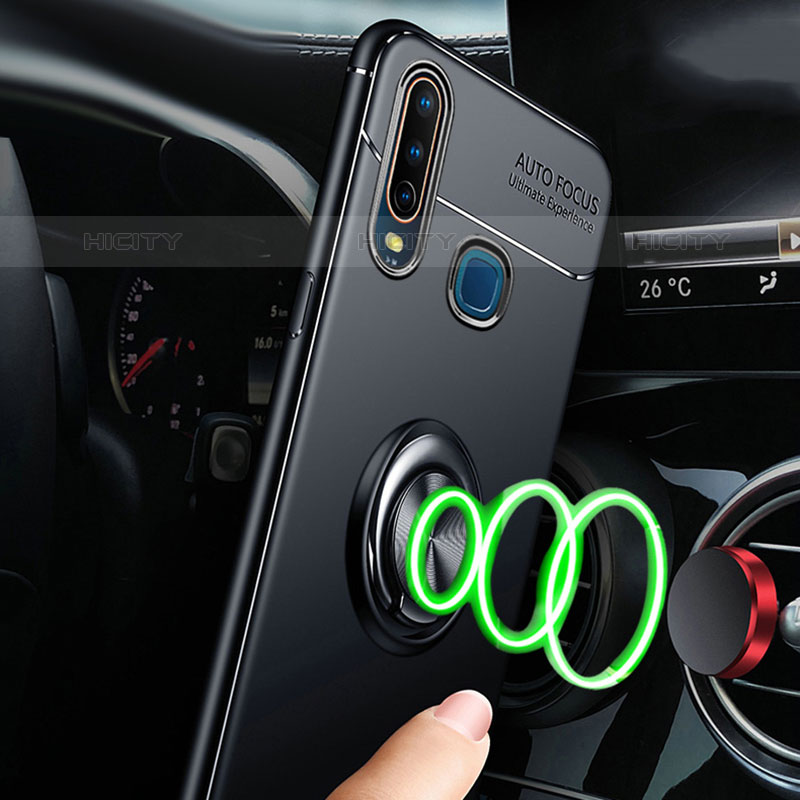 Coque Ultra Fine Silicone Souple Housse Etui avec Support Bague Anneau Aimante Magnetique SD3 pour Vivo Y11 Plus