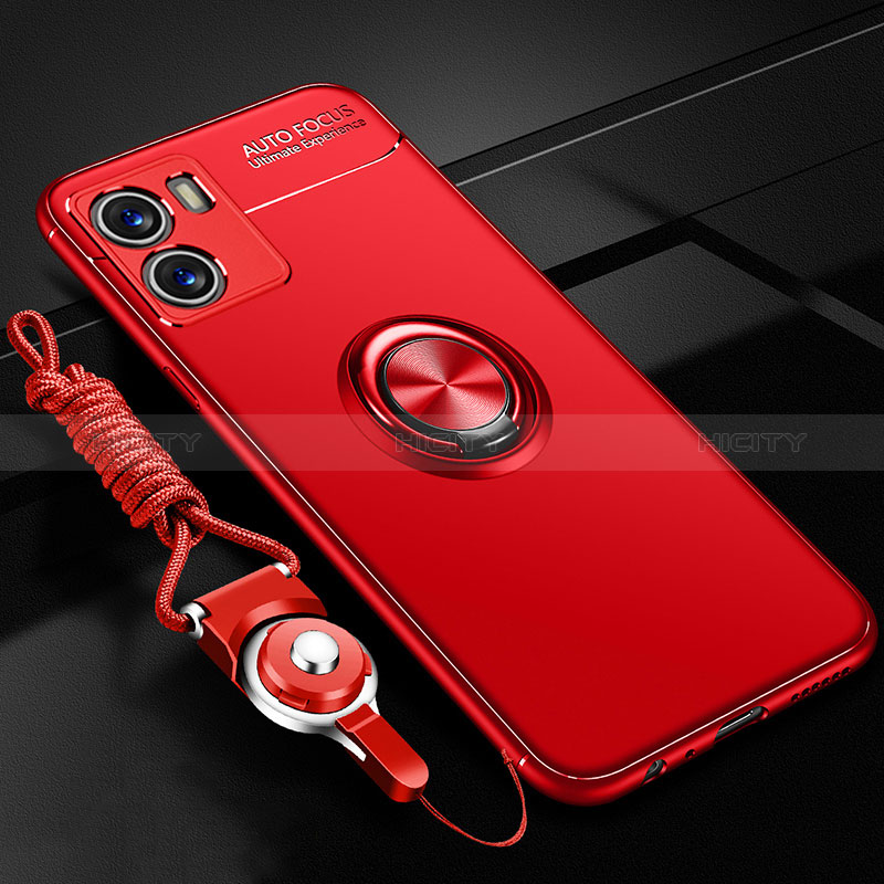 Coque Ultra Fine Silicone Souple Housse Etui avec Support Bague Anneau Aimante Magnetique SD3 pour Vivo Y15C Rouge Plus