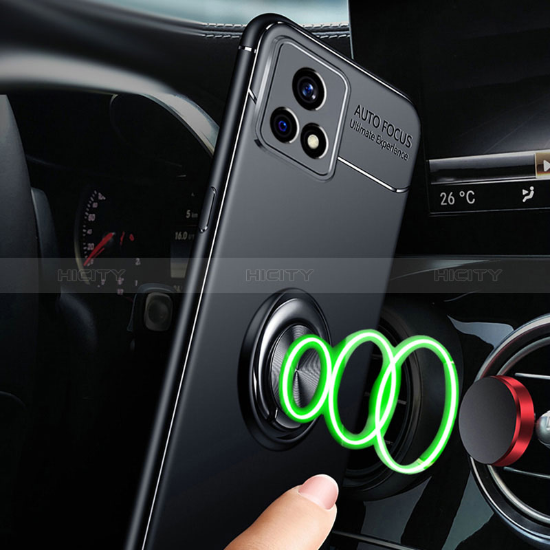 Coque Ultra Fine Silicone Souple Housse Etui avec Support Bague Anneau Aimante Magnetique SD3 pour Vivo Y52s t1 5G Plus