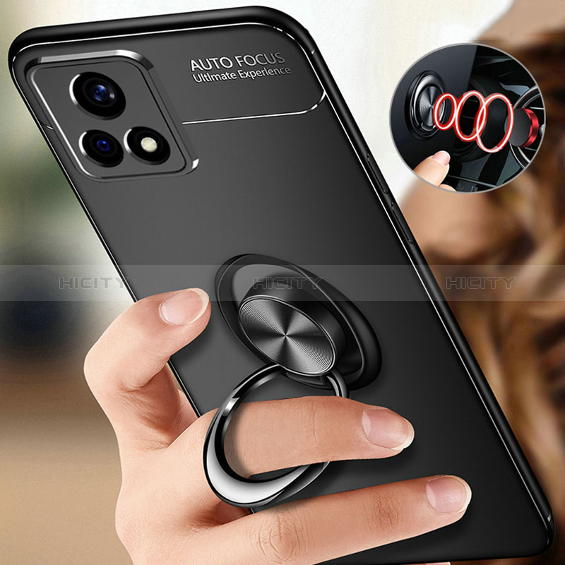 Coque Ultra Fine Silicone Souple Housse Etui avec Support Bague Anneau Aimante Magnetique SD3 pour Vivo Y72 India Plus