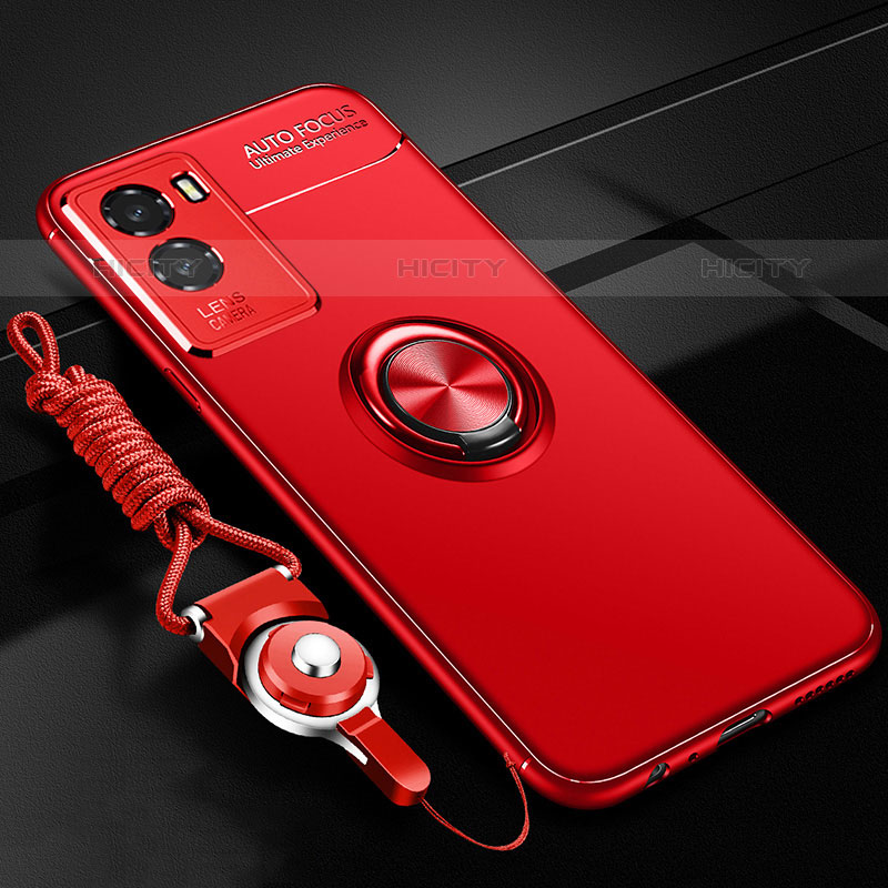 Coque Ultra Fine Silicone Souple Housse Etui avec Support Bague Anneau Aimante Magnetique SD3 pour Vivo Y72t Rouge Plus