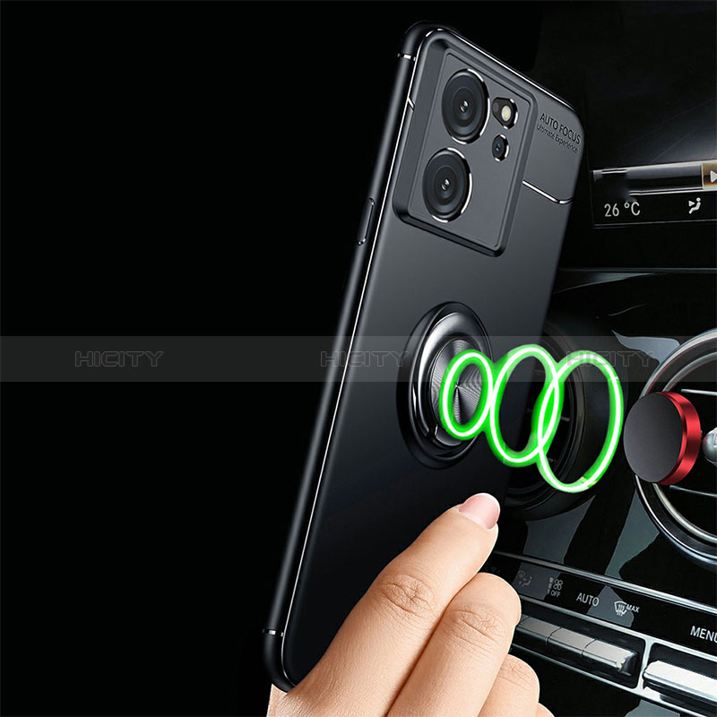 Coque Ultra Fine Silicone Souple Housse Etui avec Support Bague Anneau Aimante Magnetique SD3 pour Xiaomi Mi 13T Pro 5G Plus