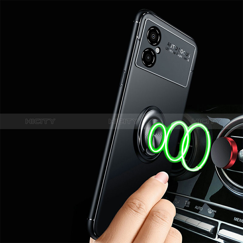 Coque Ultra Fine Silicone Souple Housse Etui avec Support Bague Anneau Aimante Magnetique SD3 pour Xiaomi Poco M4 5G Plus